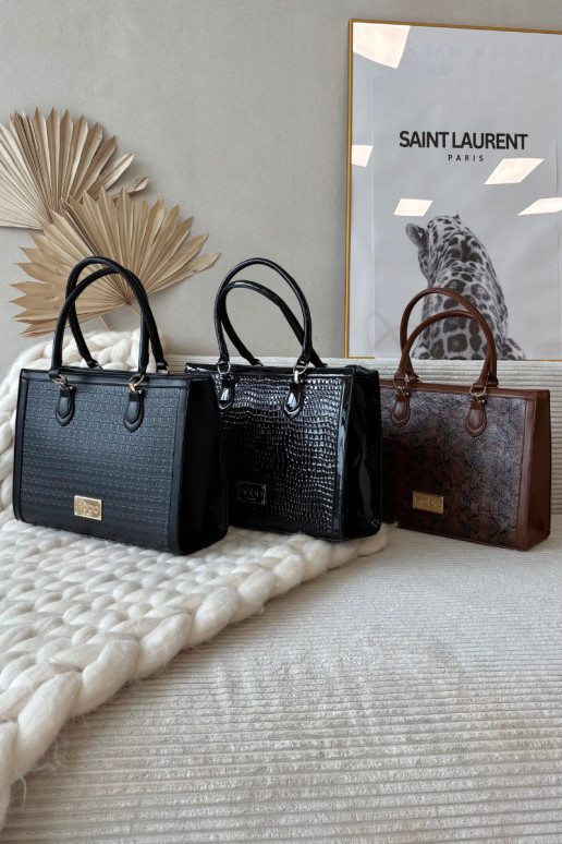 s efektem laku Kabelka Z Tłoczonym  NOBO BAG6150-M20 černá