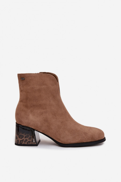 Dámské podpatky Z Naturalnego Zamszu s podpatky zateplené Vinceza 66806 Camel Dámské podpatky Z Naturalnego Zamszu s podpatky zateplené Vinceza 66806 Camel