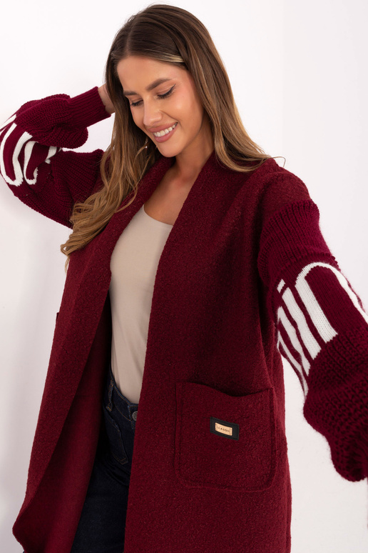 Kardigan-IT-SW-80678.84-bordowy