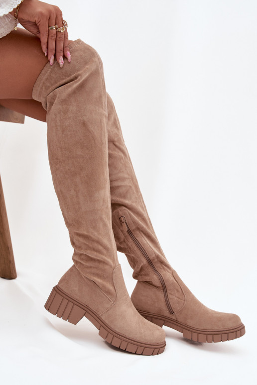 dámské dlouhé boty nad kolena S.Barski HY42-122 béžové dámské dlouhé boty nad kolena S.Barski HY42-122 béžové