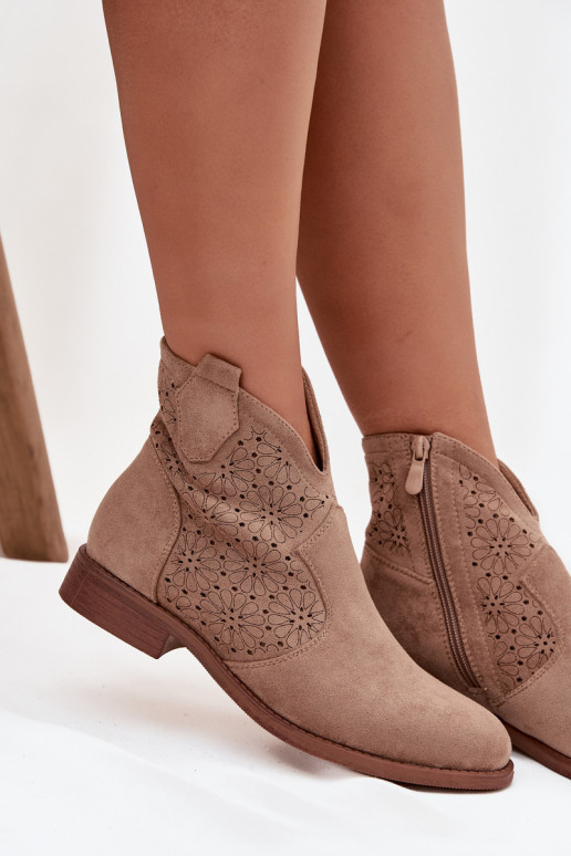 Dámské podpatky s širokými podpatky S.Barski HY52-532 béžové