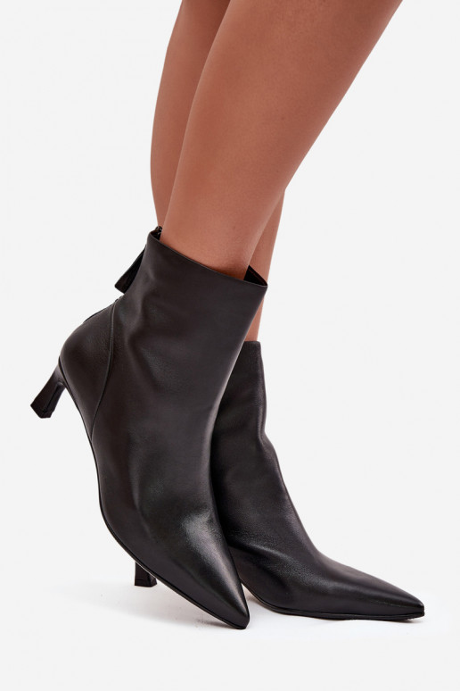 Dámské podpatky Z Naturalnej Skóry s podpatky D&A CR52-661 Černé