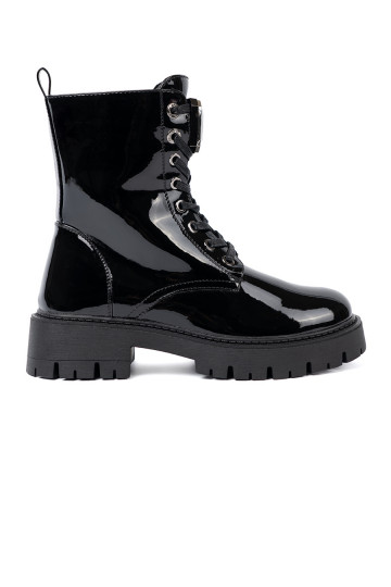 s efektem laku se šněrováním Dámská obuv Černé