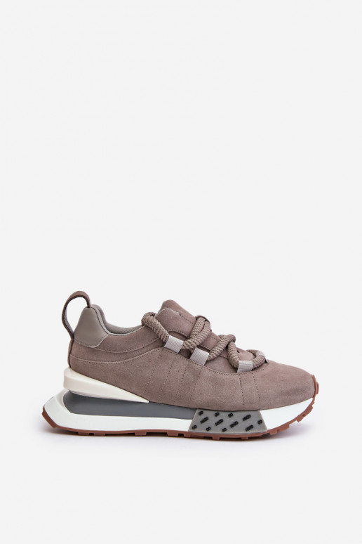 ze semiše Tenisky  s platformou Z Grubym m Artiker 54C1463 šedá