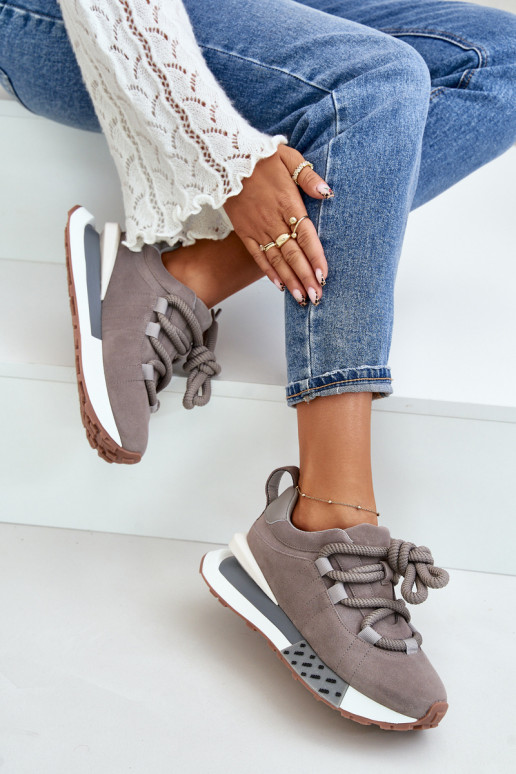 ze semiše Tenisky  s platformou Z Grubym m Artiker 54C1463 šedá