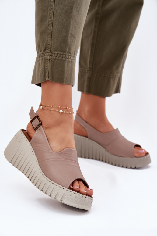 Dámské sandály Z Naturalnej Skóry  Artiker 54C0788 béžové