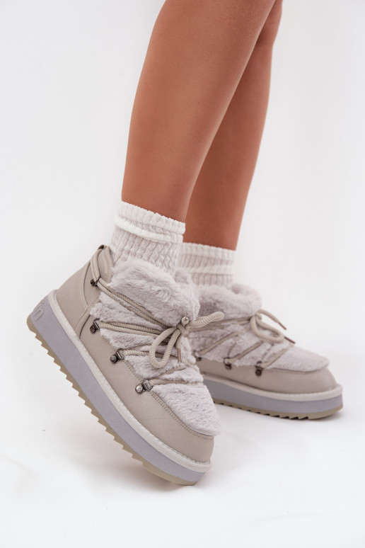  Sněhule s platformou s kožešinou D.Franklin DFSH370011 šedá