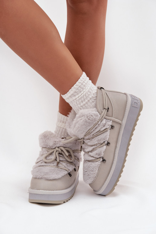  Sněhule s platformou s kožešinou D.Franklin DFSH370011 šedá