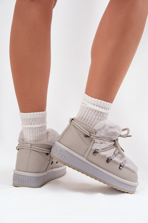  Sněhule s platformou s kožešinou D.Franklin DFSH370011 šedá