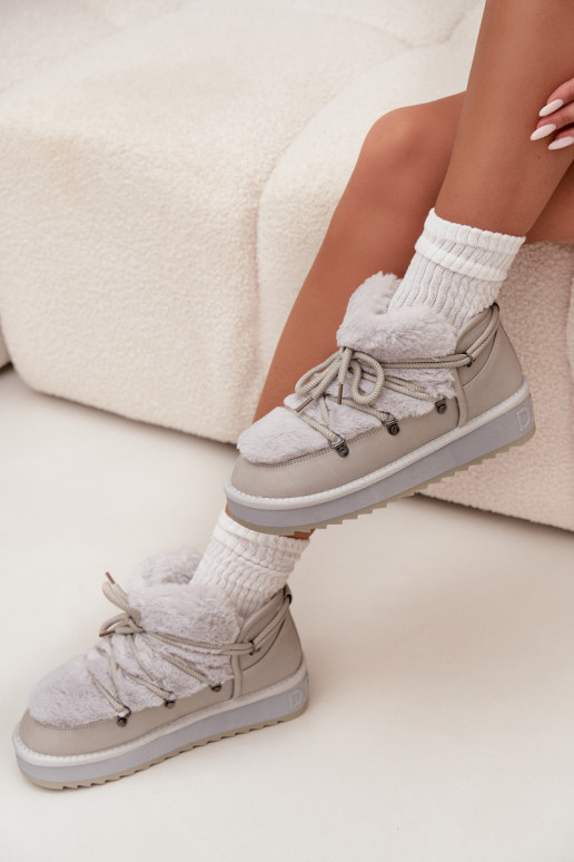  Sněhule s platformou s kožešinou D.Franklin DFSH370011 šedá