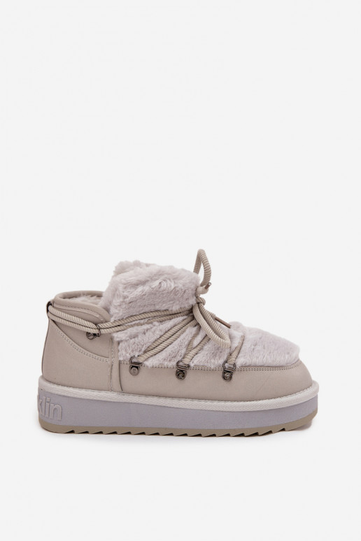  Sněhule s platformou s kožešinou D.Franklin DFSH370011 šedá