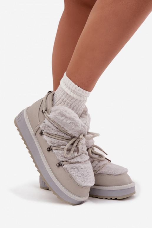  Sněhule s platformou s kožešinou D.Franklin DFSH370011 šedá