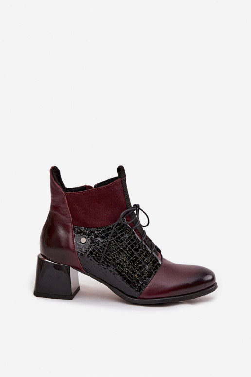 Zazoo 60503 Dřeváky s podpatky zateplené vínová