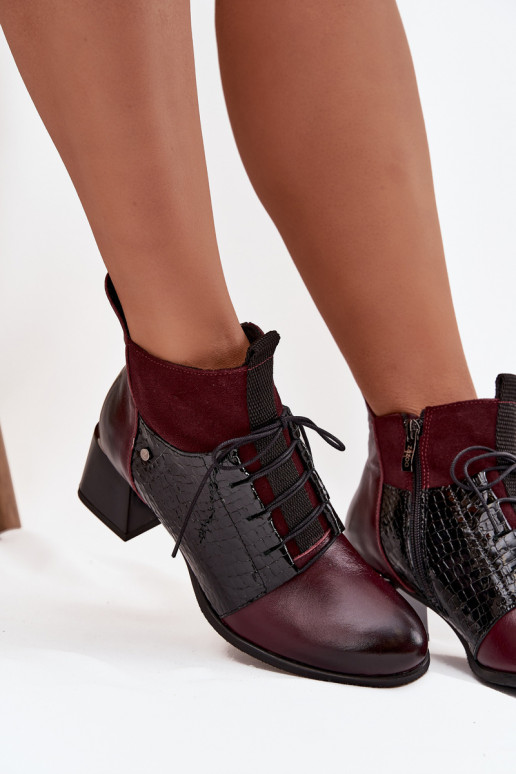 Zazoo 60503 Dřeváky s podpatky zateplené vínová