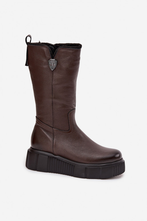   dlouhé boty  Zazoo 70121 Czekoladowe