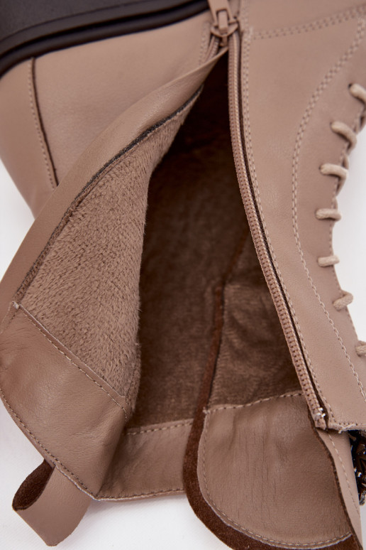 Dřeváky  s ornamenty zateplené béžové Ulrika