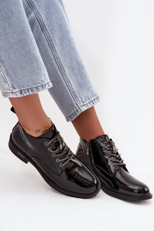  s efektem laku Dámské podpatky  m D&A MR52-124 Černé