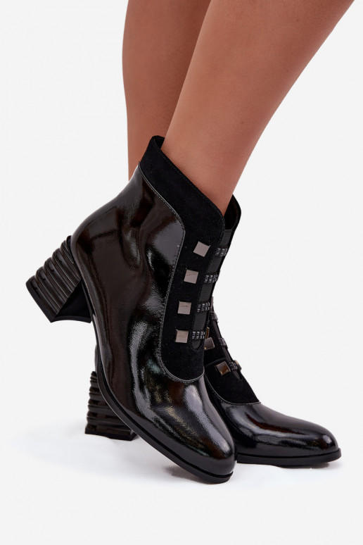  s efektem laku Dámské podpatky D&A MR52-144 Černé