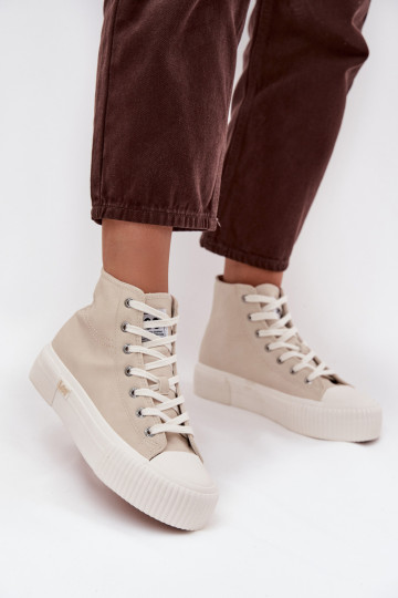 Ležérní obuv s platformou LEE 50253002.35E ISLA WOMEN MID béžové 2