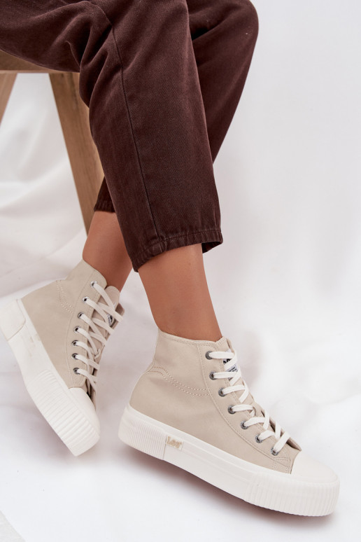 Ležérní obuv s platformou LEE 50253002.35E ISLA WOMEN MID béžové