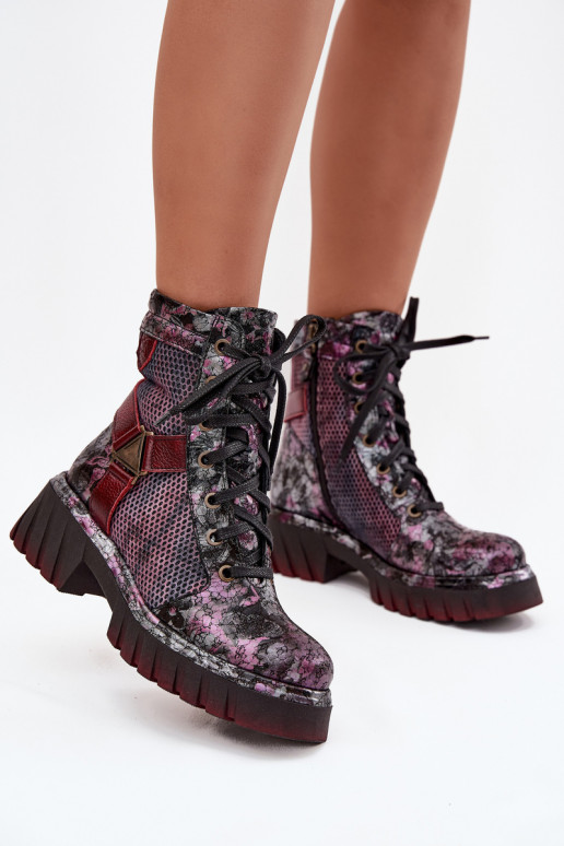 Dřeváky Dámské boty   07072-23 vínová