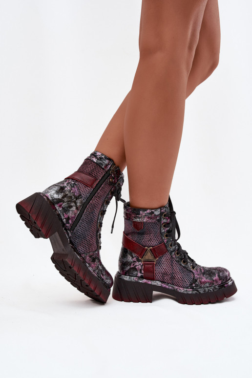 Dřeváky Dámské boty   07072-23 vínová