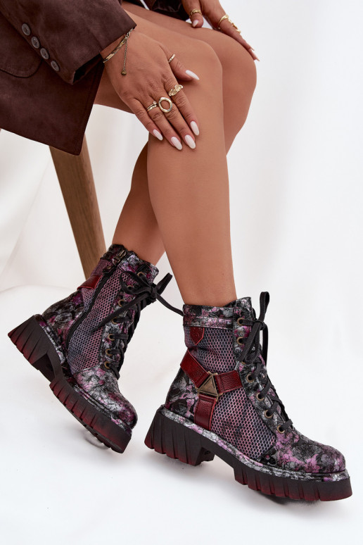 Dřeváky Dámské boty   07072-23 vínová