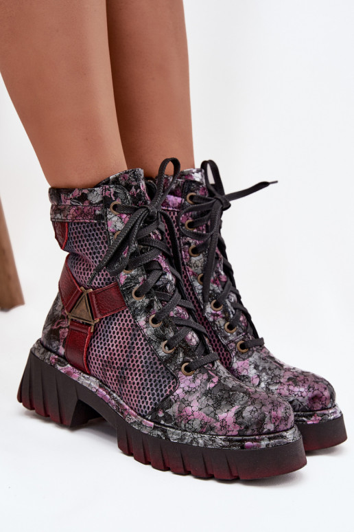 Dřeváky Dámské boty   07072-23 vínová