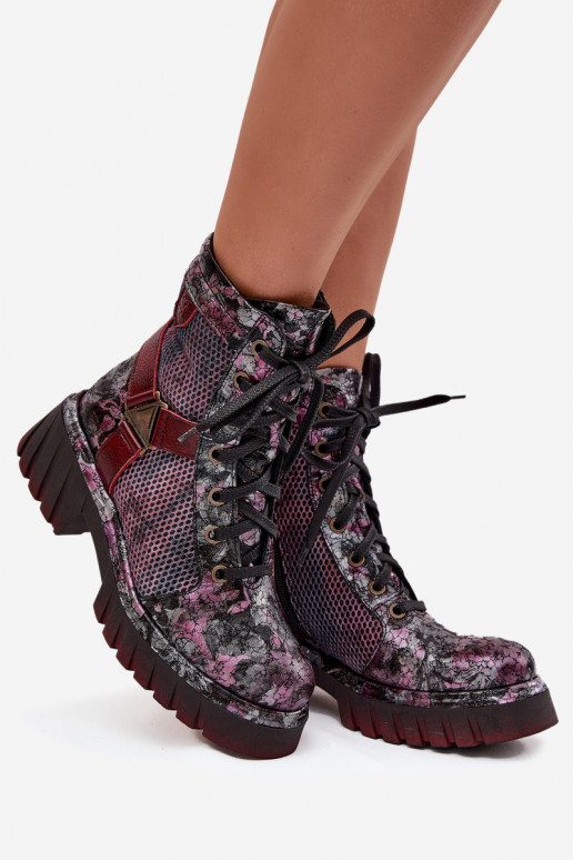 Dřeváky Dámské boty   07072-23 vínová