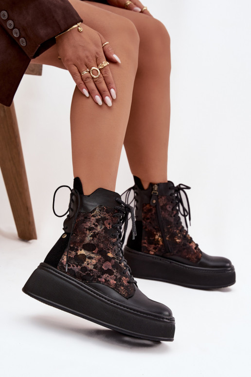 Dřeváky s platformou  07086-01 Černé Dřeváky s platformou  07086-01 Černé