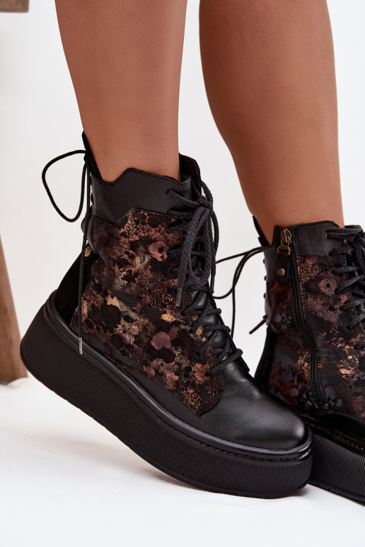 Dřeváky s platformou  07086-01 Černé Dřeváky s platformou  07086-01 Černé