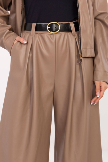 Kalhoty tmavě pískové barvy