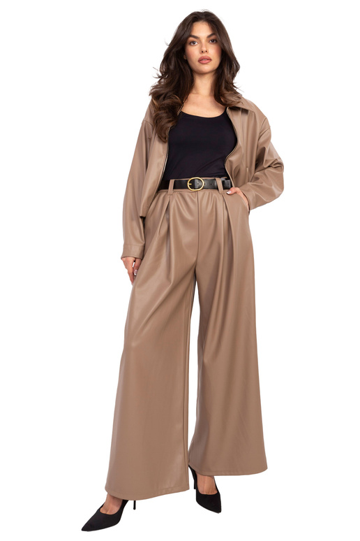 Kalhoty tmavě pískové barvy