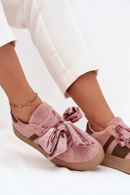 Tenisky  Z ową se stuhami růžová Ashlyn