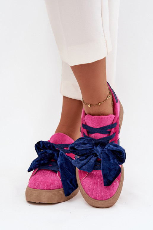 Tenisky  Z ową se stuhami růžová Ashlyn