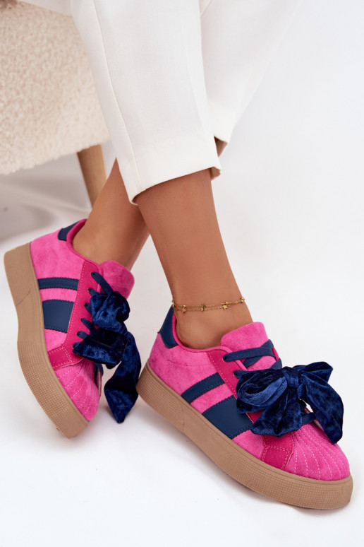 Tenisky  Z ową se stuhami růžová Ashlyn