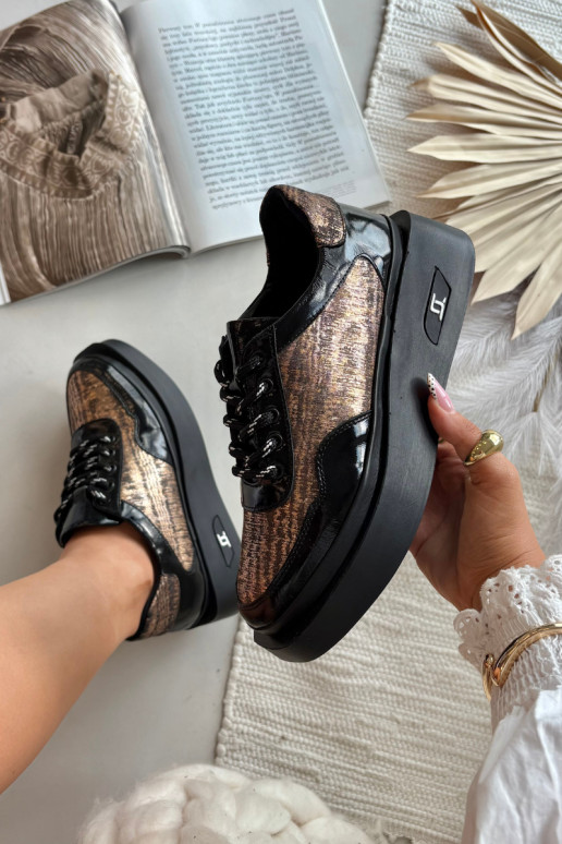  šněrovací boty  s platformou Artiker 57C2044 Černé