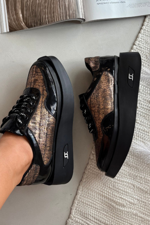  šněrovací boty  s platformou Artiker 57C2044 Černé