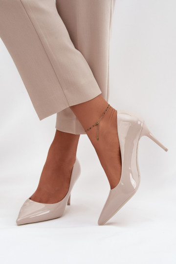 s efektem laku Eko  Boty na vysokém podpatku  Ze Szpiczastymi Noskami slonová kost Jadira