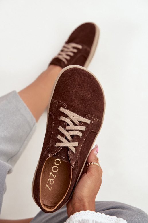 ležérní boty Typu Barefoot Z Naturalnego Zamszu Zazoo 314 Czekoladowe ležérní boty Typu Barefoot Z Naturalnego Zamszu Zazoo 314 Czekoladowe