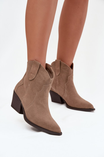Slip-on vzor Boty v kovbojském stylu  Z Naturalnego Zamszu béžové Beretta 2