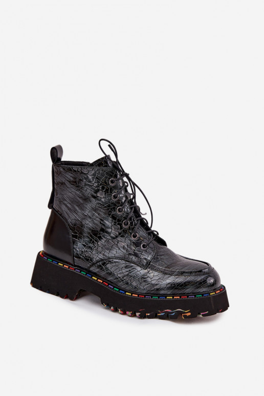  s efektem laku Dámské podpatky Artiker 57C0065 šedá