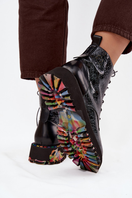  s efektem laku Dámské podpatky Artiker 57C0065 šedá