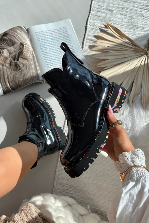  s efektem laku Dámské podpatky Artiker 57C0065 šedá