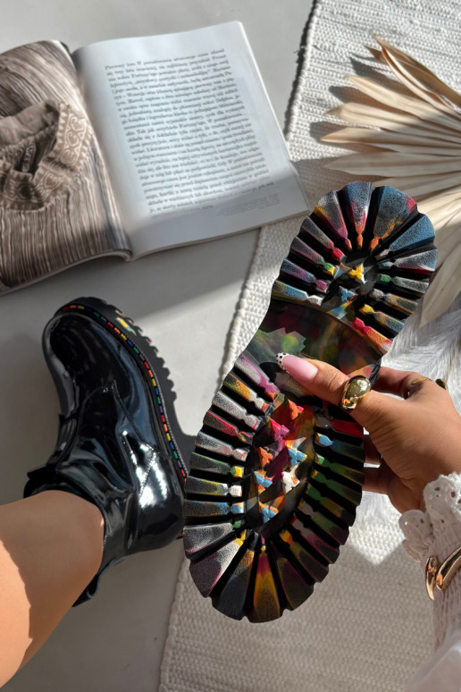  s efektem laku Dámské podpatky Artiker 57C0065 šedá