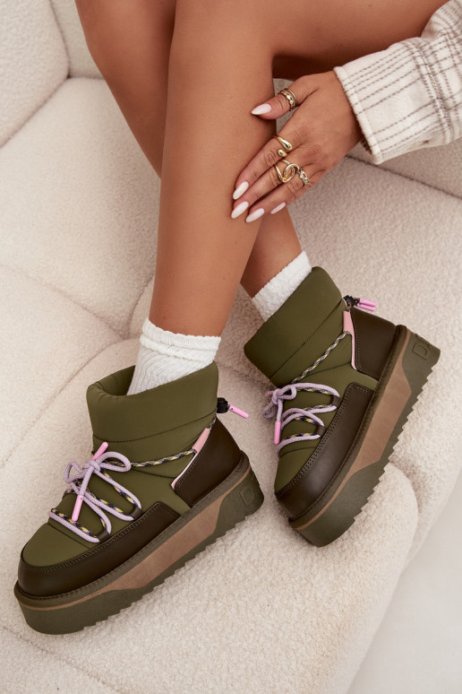 Sněhule s platformou D.Franklin DFSH371015 khaki