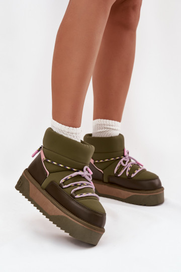 Sněhule s platformou D.Franklin DFSH371015 khaki 2