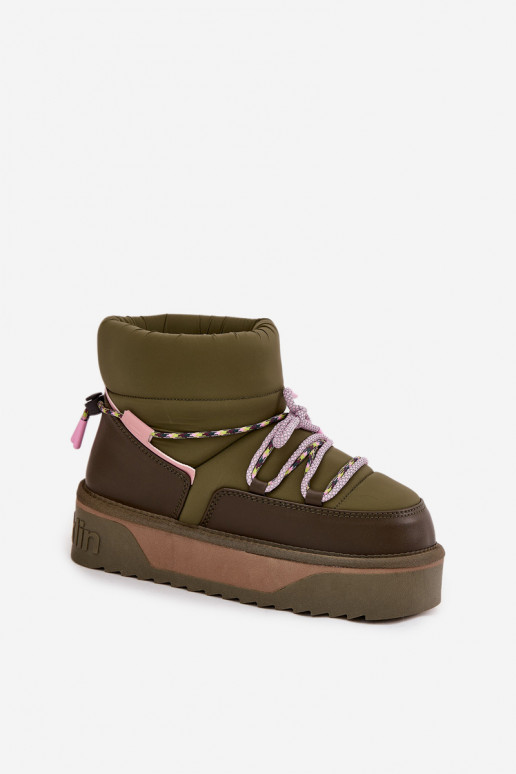 Sněhule s platformou D.Franklin DFSH371015 khaki