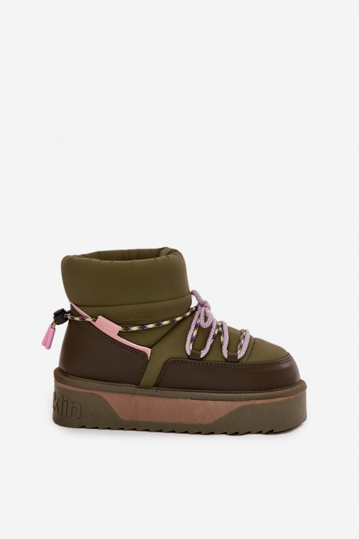 Sněhule s platformou D.Franklin DFSH371015 khaki