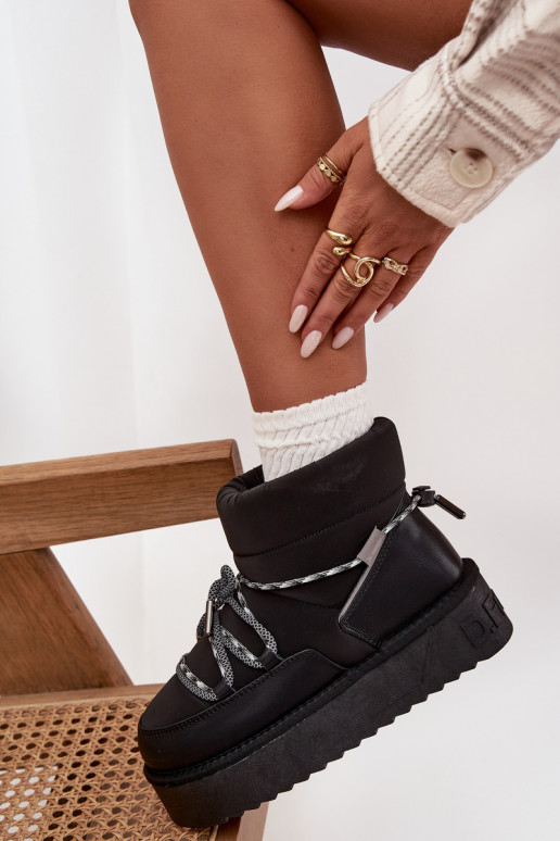 Sněhule s platformou D.Franklin DFSH371015 Černé